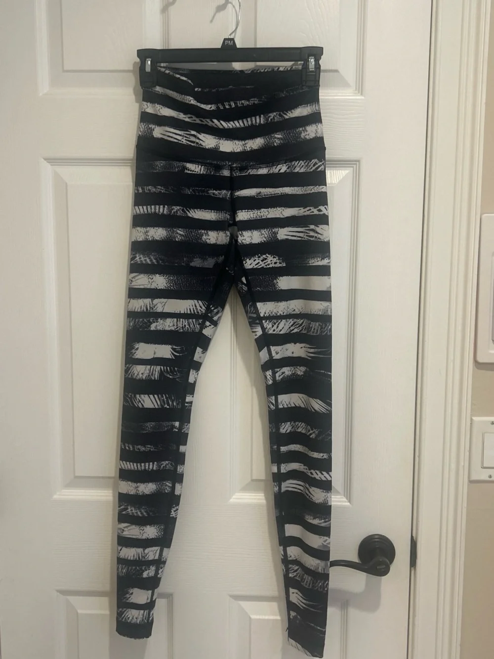 Vintage Lululemon Black & White Striped Leggings